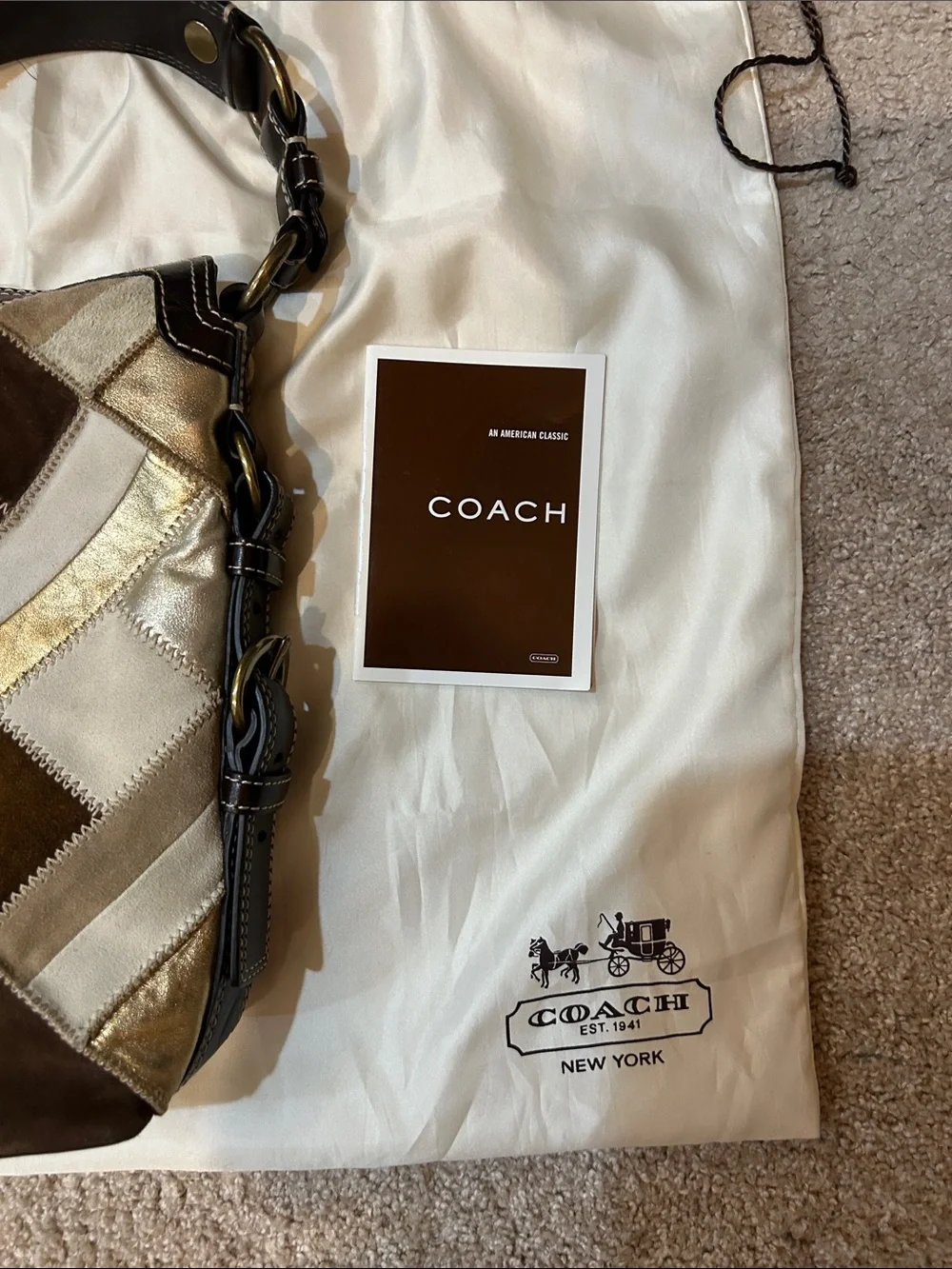 Coach Patchwork Hobo Bag - Brown, Gold & Cream - Picture 11 of 13